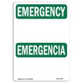 Signmission OSHA EMERGENCY Sign, Blank Write-On Bilingual, 5in X 3.5in Decal, 5" W, 3.5" H, Landscape OS-EM-D-35-L-10306